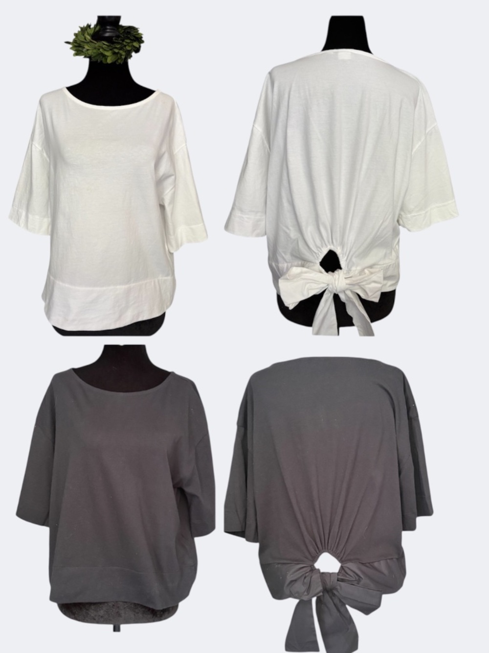 Gap T Shirts Bundle Two Black White Bow Back NWOT SZ XS
